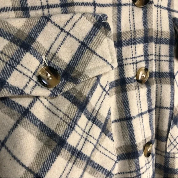 Mittoshop Plaid Flannel Shacket Jacket Size Large New - Picture 4 of 8